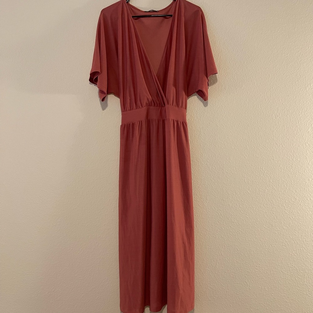 Zara Pink Wrap Midi Dress